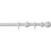 White Wood 28mm Curtain Pole With Ball Finials - 3m -Home Decor Shop 12810824 7914831917158289