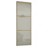Linear Sliding Wardrobe Door 3 Panel Arctic White Glass With Oak Frame (W)610mm 2 Linear Sliding Wardrobe Door 3 Panel Arctic White Glass With Oak Frame (W)610mm -Home Decor Shop 12811778 1954843064239989