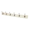 6 Coat Satin Nickel Hooks On Cream Stepped Board -Home Decor Shop 12821285 7934845727525143