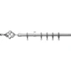 Extendable Cage Finial Curtain Pole - Chrome - 1.7-3m (16/19mm)