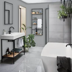 Homebase Bathroom Mid Sheen Paint - Fintstone 2.5L -Home Decor Shop 12832521 1324833206098290