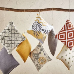 None Folded Velvet Cushion - Grey -Home Decor Shop 12836764 1204832979150351