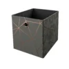 Clever Cube Velvet Geometric Insert - Grey & Rose Gold -Home Decor Shop 12932953 9474887876356994