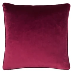 Cut Velvet Poppy Cushion - 45x45cm - Red -Home Decor Shop 12969631 1574900336034091