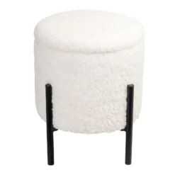 Tori Boucle Footstool - White -Home Decor Shop 13130402 2134919264436786