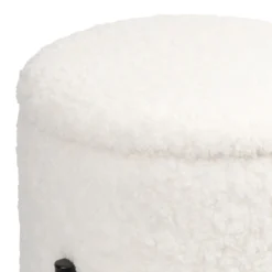 Tori Boucle Footstool - White -Home Decor Shop 13130402 4014919264478354