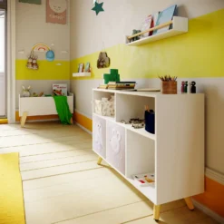 Kids Tray Storage Shelf - White & Natural -Home Decor Shop 13277678 1984929069822093