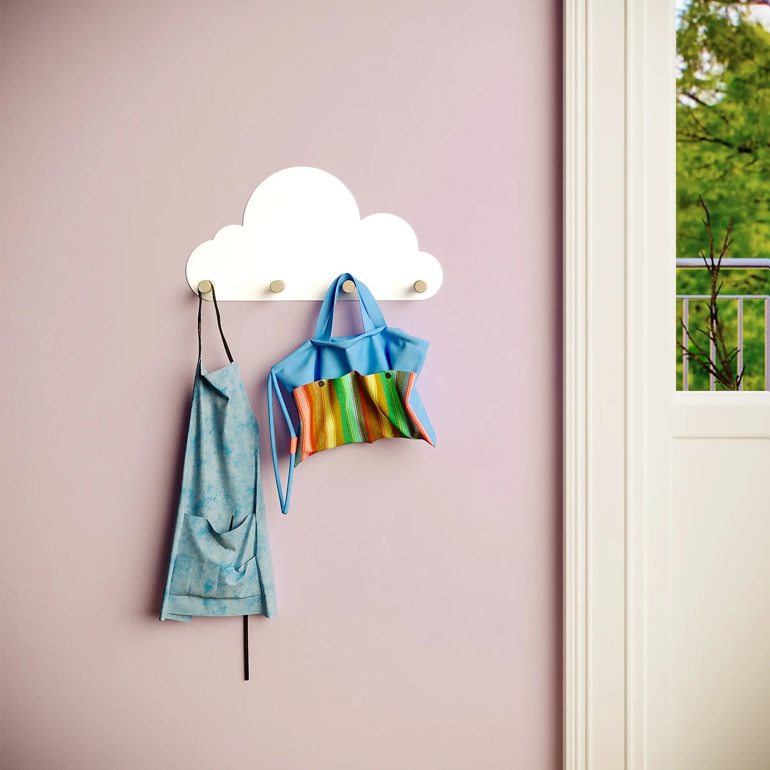 Kids Cloud Shelf With Hooks 4 Kids Cloud Shelf With Hooks - Image 2