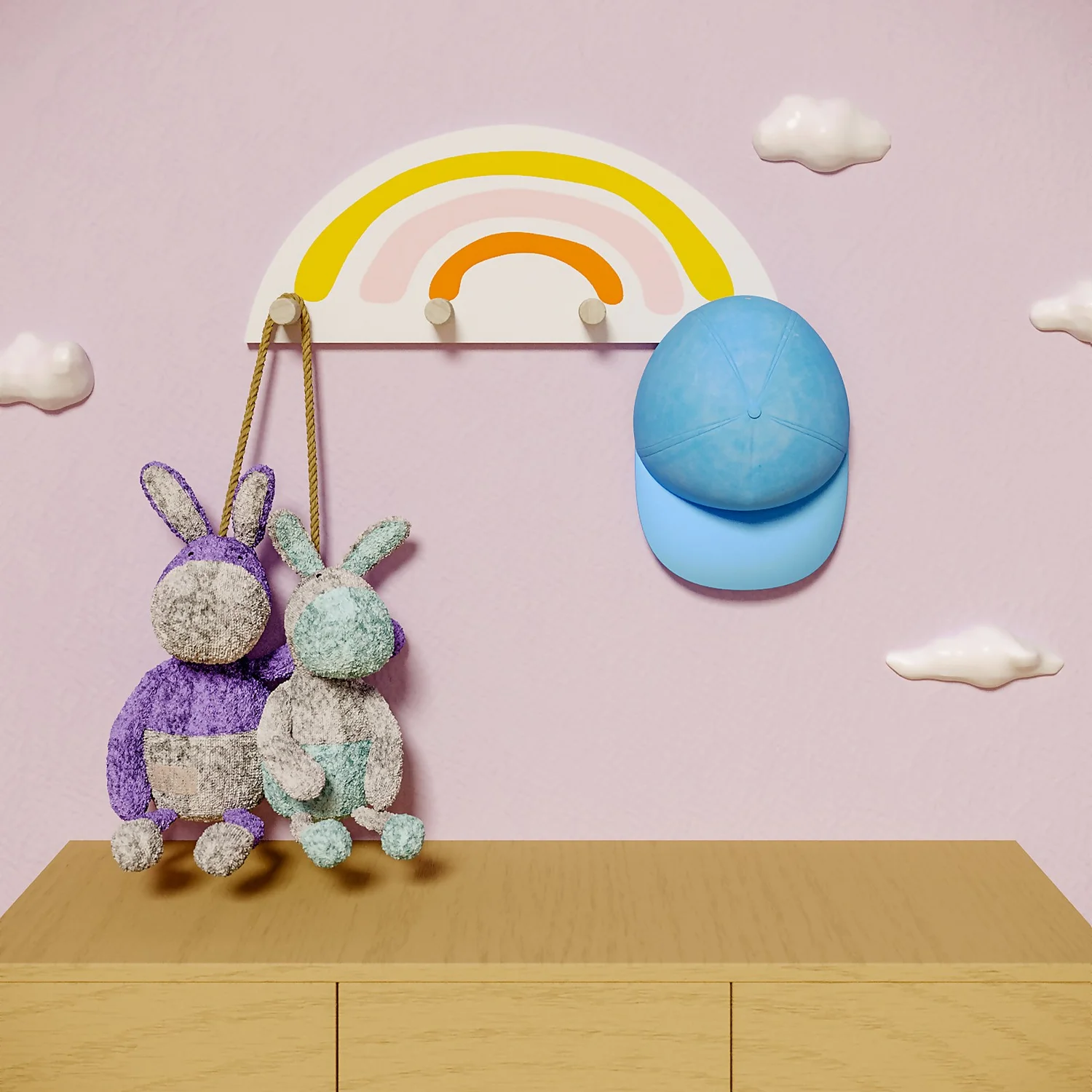 Kids Rainbow Shelf With Hooks 4 Kids Rainbow Shelf With Hooks - Image 2