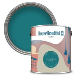 House Beautiful Durable Matt Emulsion Multi-Surface Paint Boutique Blues BB.35 - 2.5L