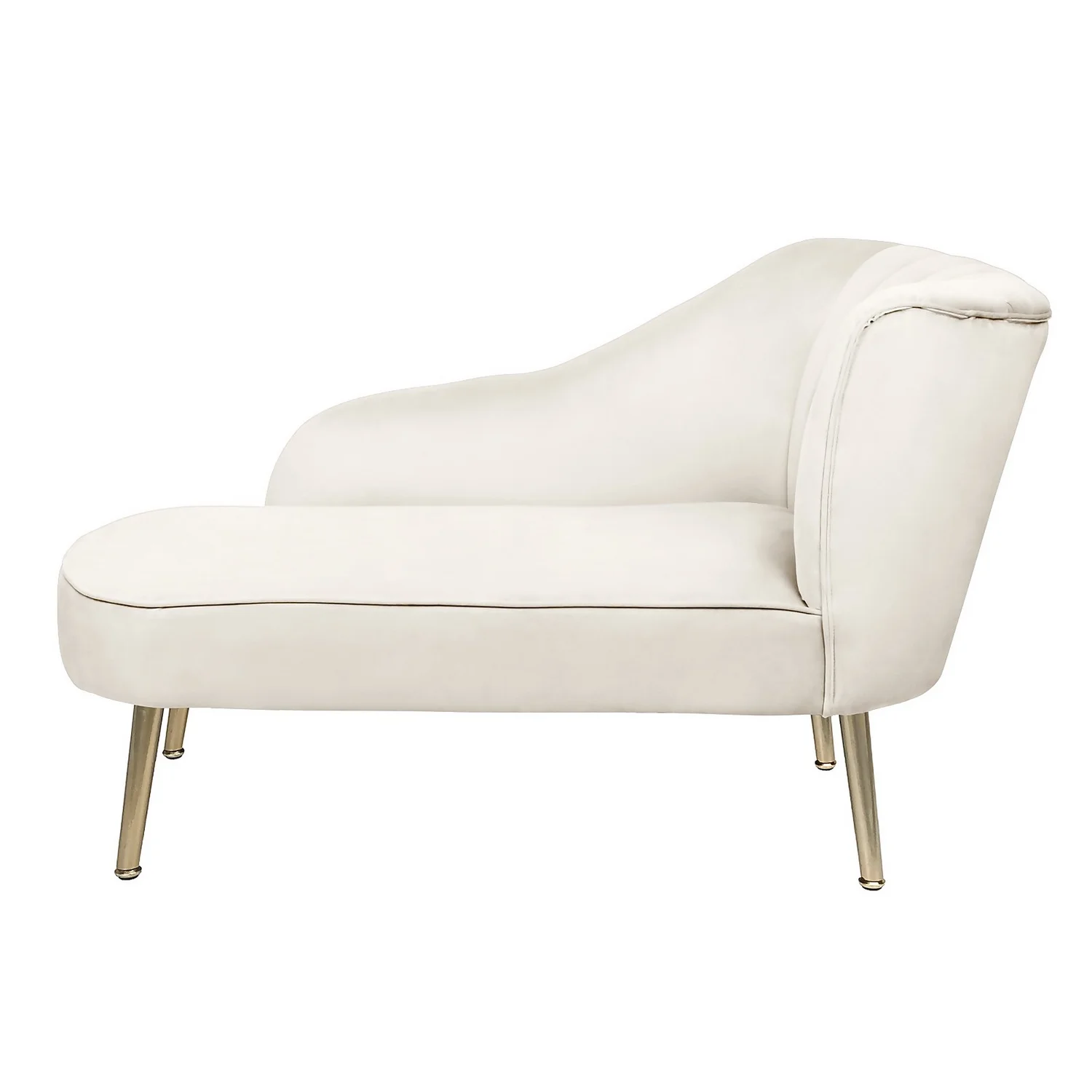 Gigi Velvet Chaise Longue - Cream 4 Gigi Velvet Chaise Longue - Cream - Image 2