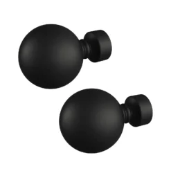 Rothley Baroque 25mm Solid Orb Curtain Pole Finials (Pair) - Matt Black
