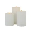 Pack Of 3 LED Pillar Ribbed Candles - White -Home Decor Shop 13794266 1785009419292163