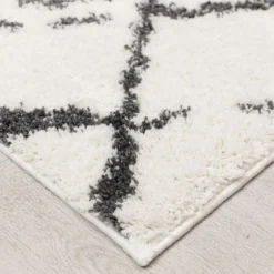 Deluxe Berber Shaggy Runner - White & Black - 180x67cm 9 Deluxe Berber Shaggy Runner - White & Black - 180x67cm -Home Decor Shop 13888027 1124988131185459