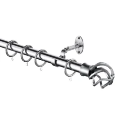 Extendable Curtain Pole With Cage Ball Finial - Steel -Home Decor Shop 13909296 1744987948488108