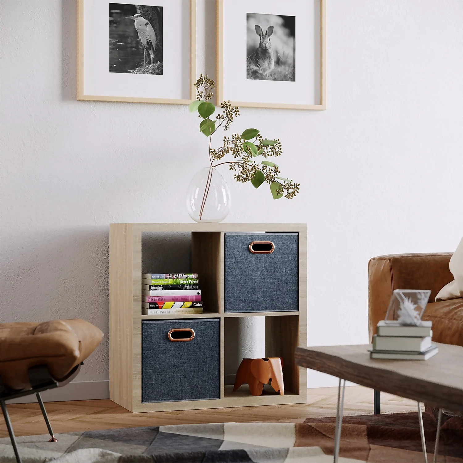 Clever Cube Fabric Insert - Set Of 2 - Woven Marine 4 Clever Cube Fabric Insert - Set Of 2 - Woven Marine - Image 2