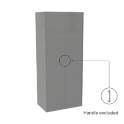 House Beautiful Honest Fitted Look Double Wardrobe, White Carcass - Gloss Grey Slab Doors (W) 940mm X (H) 2226mm -Home Decor Shop 13999881 2825005574984448