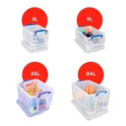 Really Useful Storage Boxes 4 Piece Bonus Pack - 3L, 9L, 35L & 84L -Home Decor Shop 14513454 9045049148170228