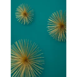 Mirano Set Of 3 Gold Starburst Wall Art -Home Decor Shop 14820996 3225057939838531