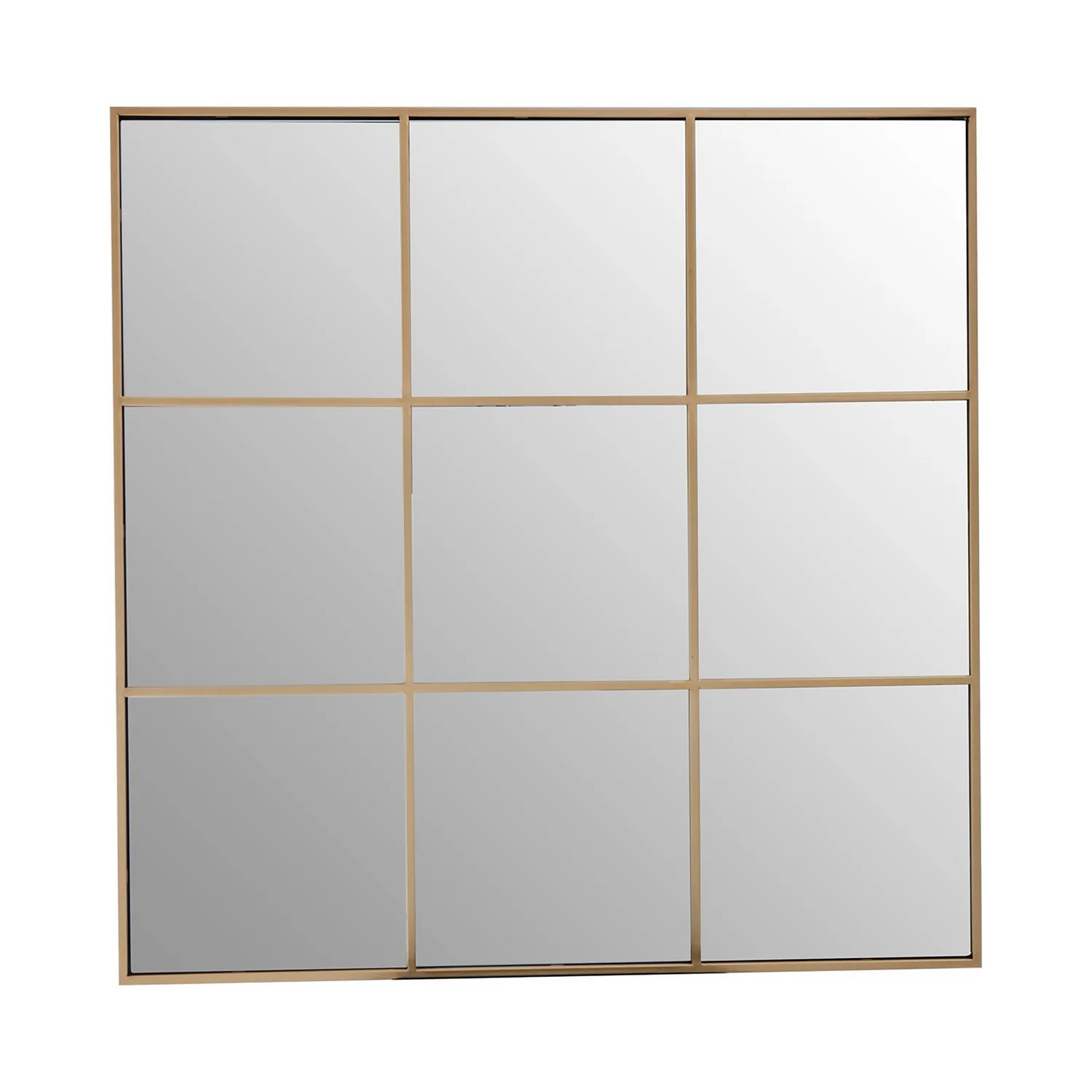 Square Metal Wall Mirror - Gold - 95cm 3 Square Metal Wall Mirror - Gold - 95cm
