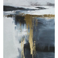 Astratto Oil Paint Wall Art - Blue & Gold - 102.6x142.6cm -Home Decor Shop 14821021 9685057937893673